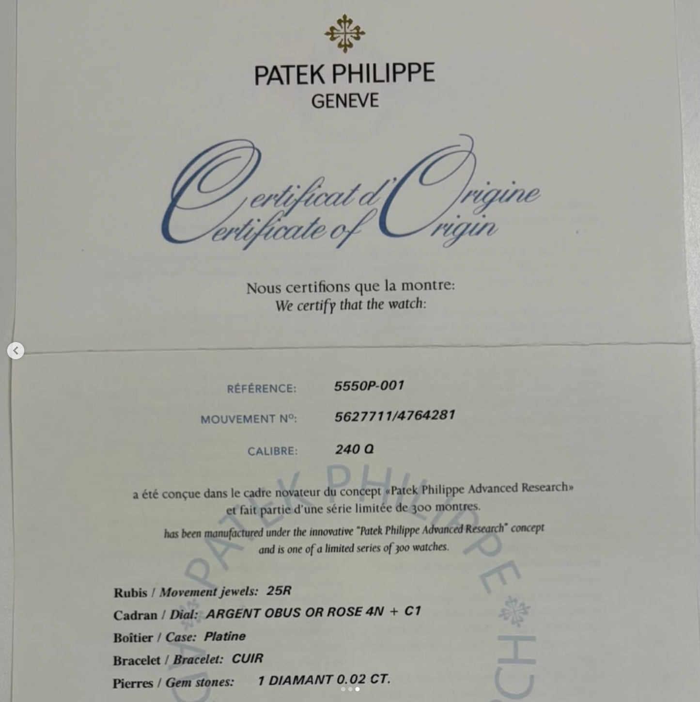 Patek Philippe Ref. 5550P Advanced Research