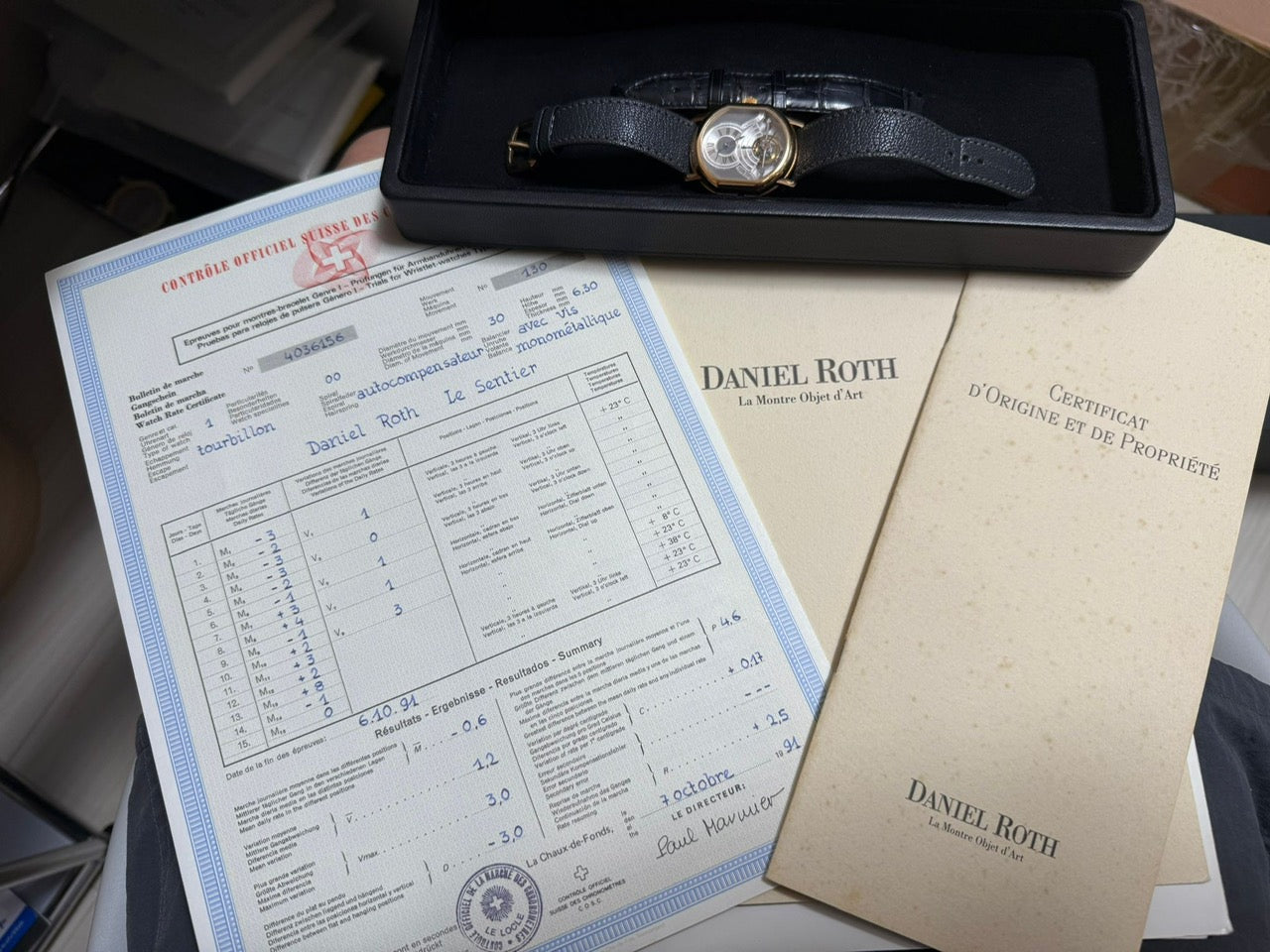 Daniel Roth Régulateur Tourbillon Ref. 2187 Pink Gold – rare double-face vintage watch with guilloché dial, tourbillon, and full set (1995)
