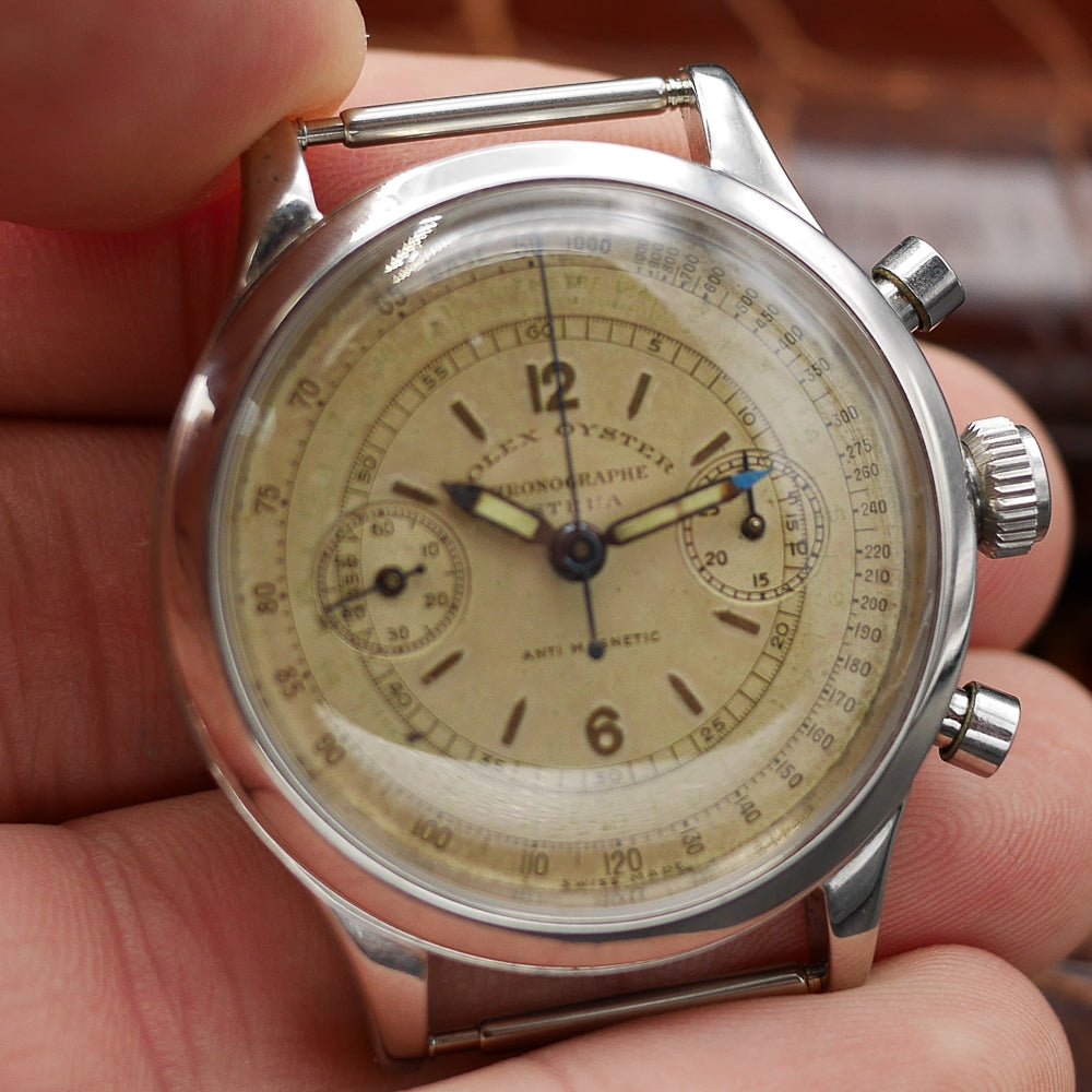 Rolex Oyster Chronograph Ref:3525 in stainless steel. Circa:1940