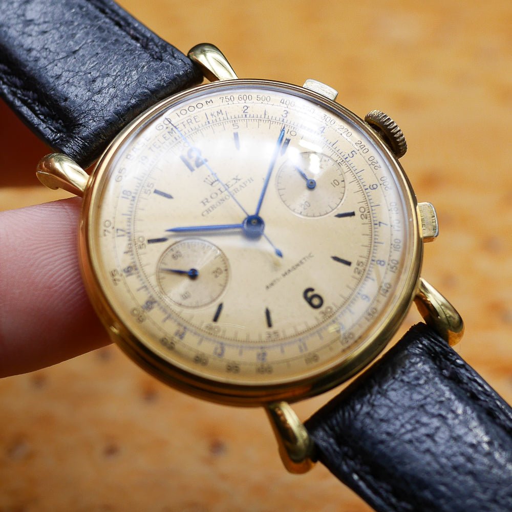 Rolex Chronograph antimagnetic Ref: 4062 in Yellow gold. Circa: 1950