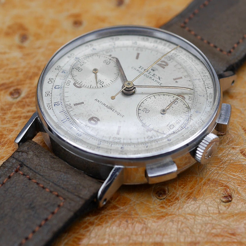 Rolex Oyster Chronograph Ref:3484 in stainless steel. Circa:1946.