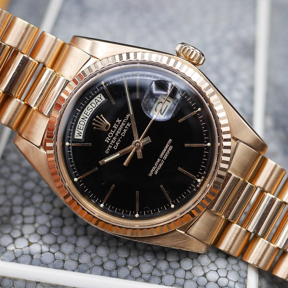 Rolex Oyster Perpetual Day Date Ref: 1803 in Pink gold. Circa: 1973.