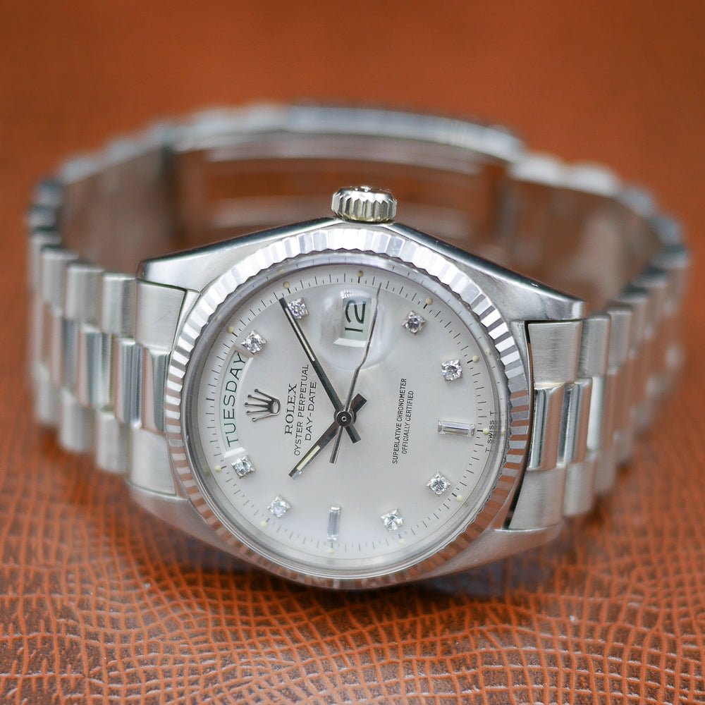 Rolex Oyster Perpetual Day Date in White gold. Ref: 1803. Circa: 1970.