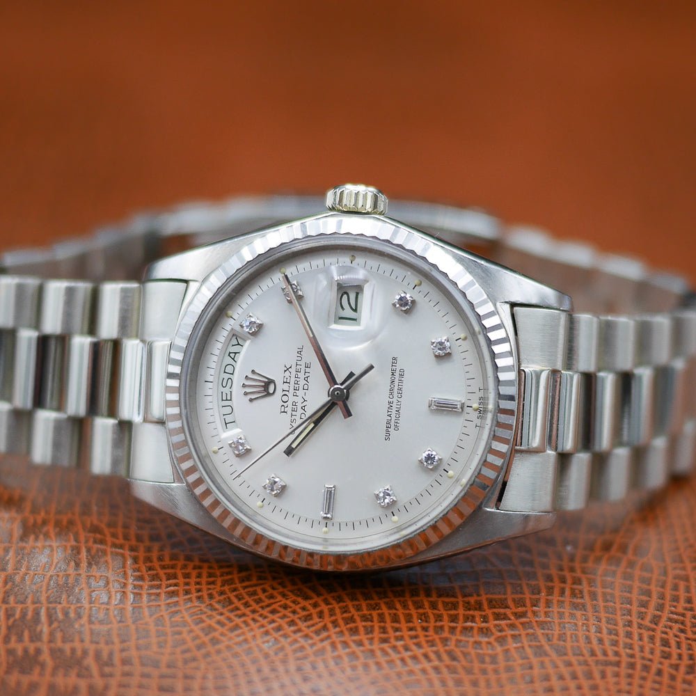 Rolex Oyster Perpetual Day Date in White gold. Ref: 1803. Circa: 1970.
