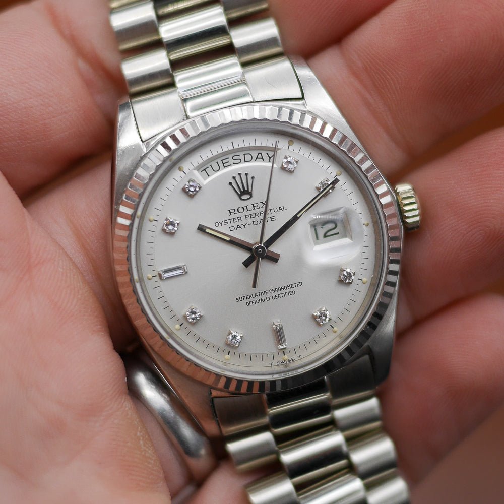 Rolex Oyster Perpetual Day Date in White gold. Ref: 1803. Circa: 1970.