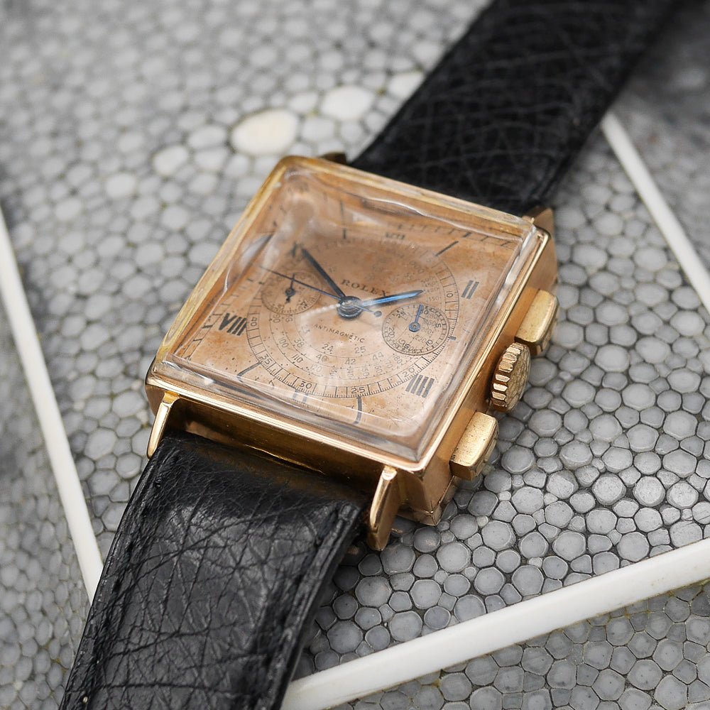 Rolex Chronograph Ref: 3529 in Pink gold. Circa: 1930.