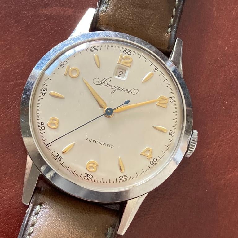 Breguet in Stainless Steel with Date Indicator at 12 o'clock from 1955 - Pires - Mauboussin