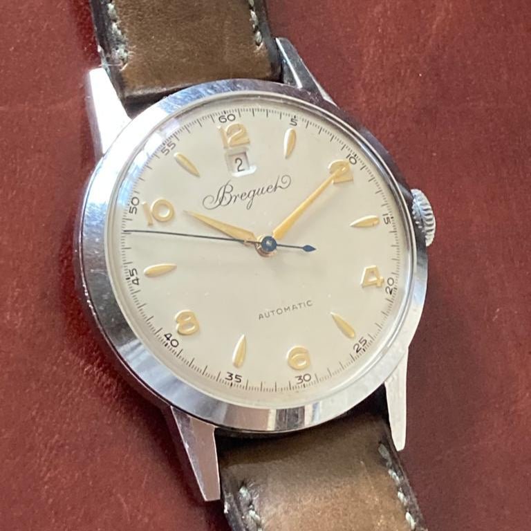 Breguet in Stainless Steel with Date Indicator at 12 o'clock from 1955 - Pires - Mauboussin