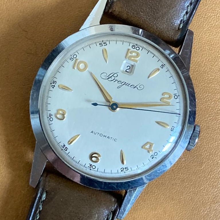 Breguet in Stainless Steel with Date Indicator at 12 o'clock from 1955 - Pires - Mauboussin