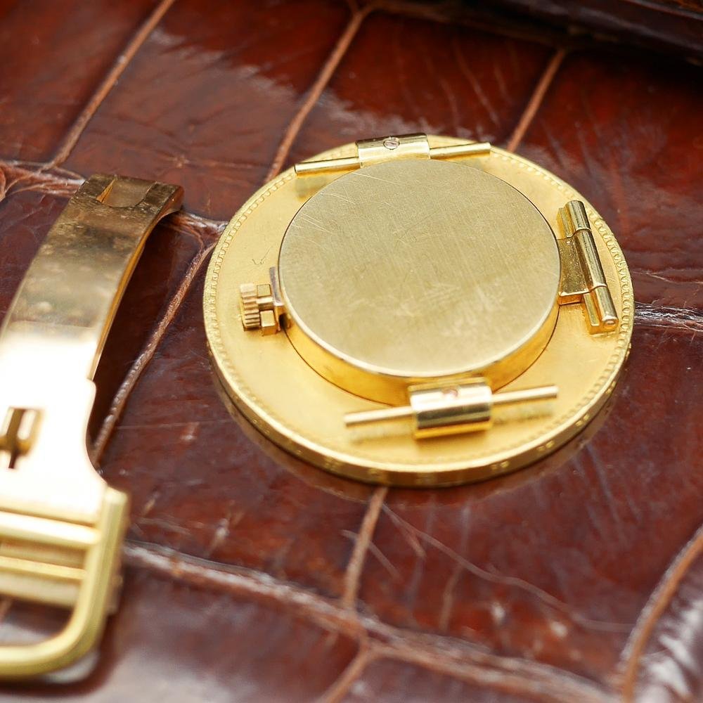 Cartier Coin Watch in Yellow Gold, Circa 1960, 35mm, Napoleon III, Roman Numerals