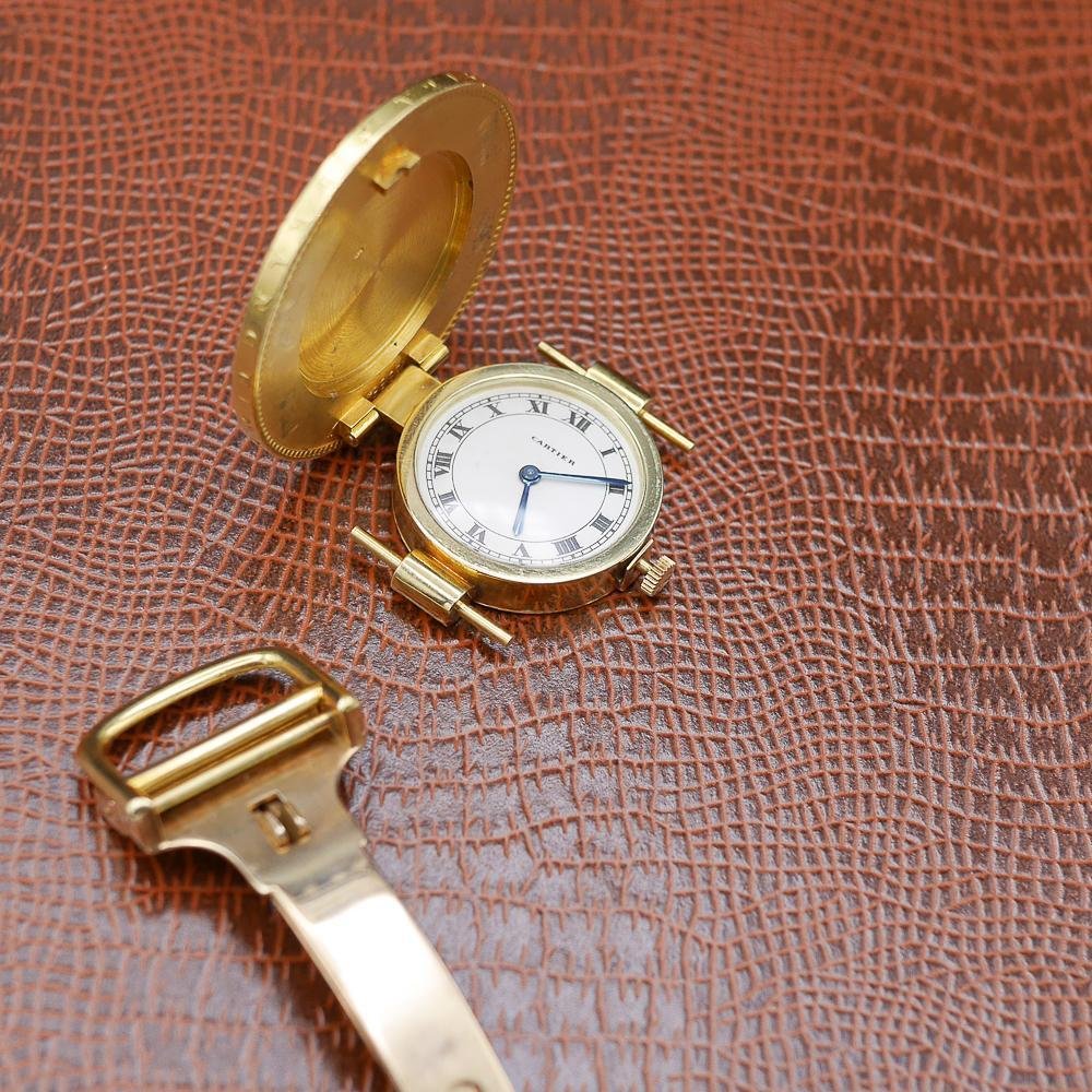 Cartier Coin Watch in Yellow Gold, Circa 1960, 35mm, Napoleon III, Roman Numerals