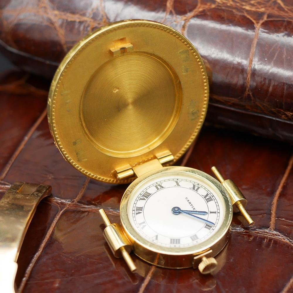 Cartier Coin Watch in Yellow Gold, Circa 1960, 35mm, Napoleon III, Roman Numerals