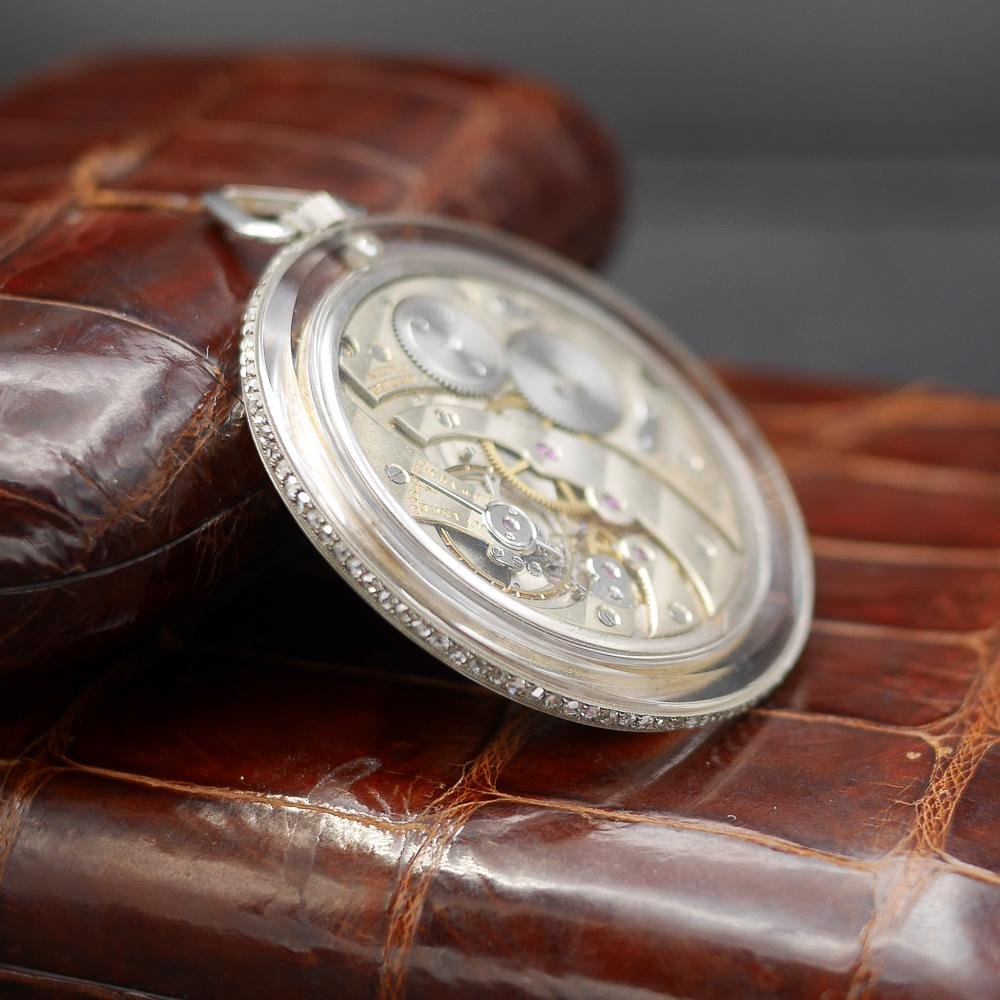 Cartier Pocket Watch in Platinum and Rock Crystals. Circa:1910
