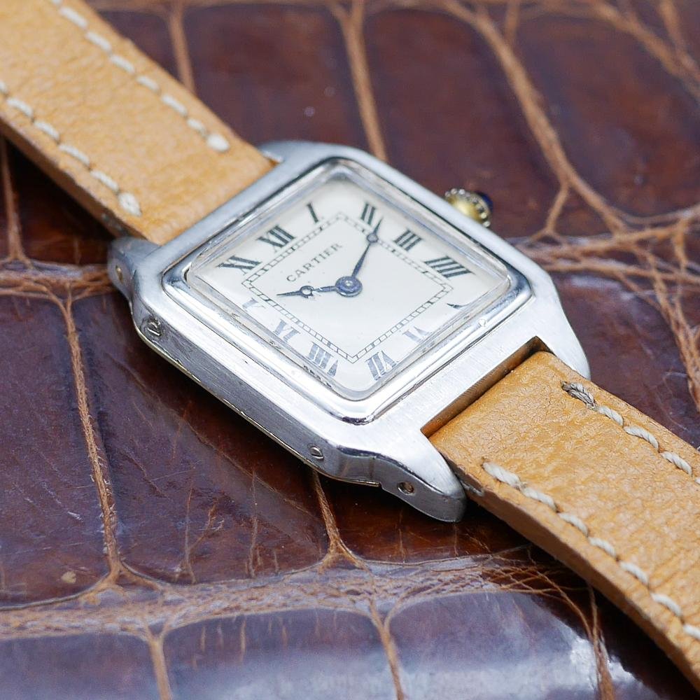 Cartier Santos Dumont in Platinum and Yellow gold. Circa: 1920.