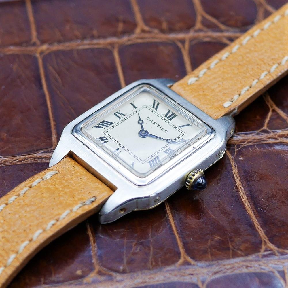 Cartier Santos Dumont in Platinum and Yellow gold. Circa: 1920.
