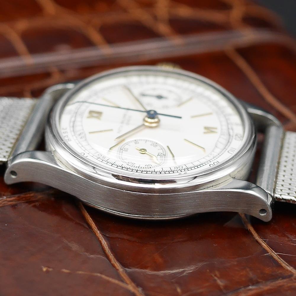 Patek Philippe Chronograph, Ref 130 in Stainless steel and Yellow Gold, Circa 1941 - Pires - Mauboussin
