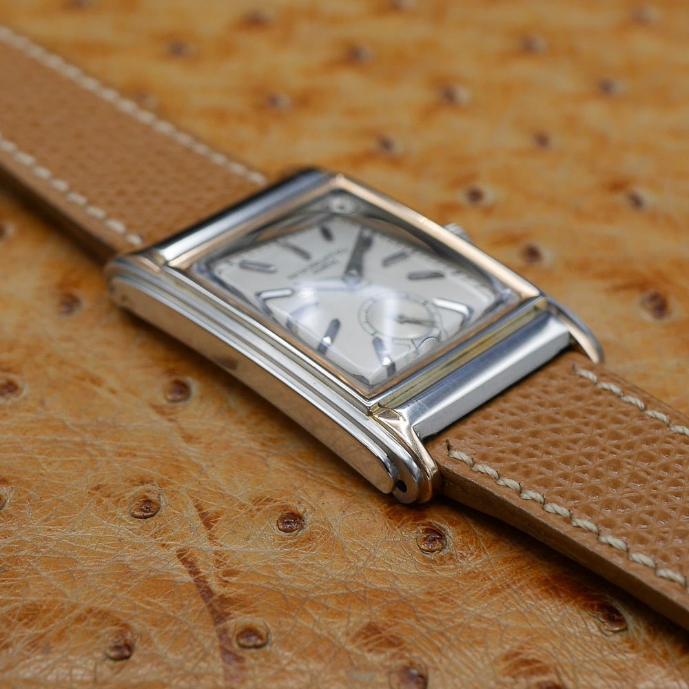 Patek Philippe Rectangular Retro Dress Watch in White and Pink Gold, Circa 1929.