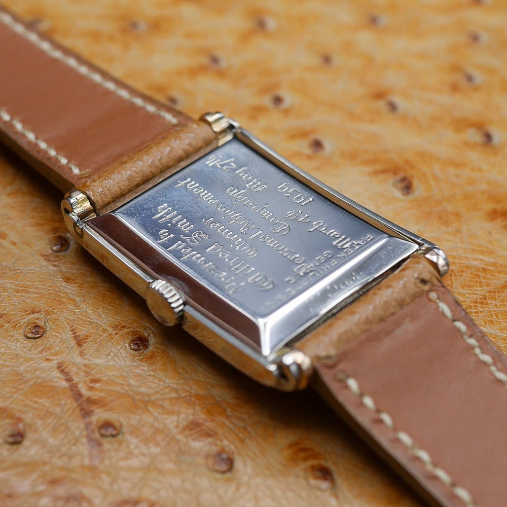 Patek Philippe Rectangular Retro Dress Watch in White and Pink Gold, Circa 1929.