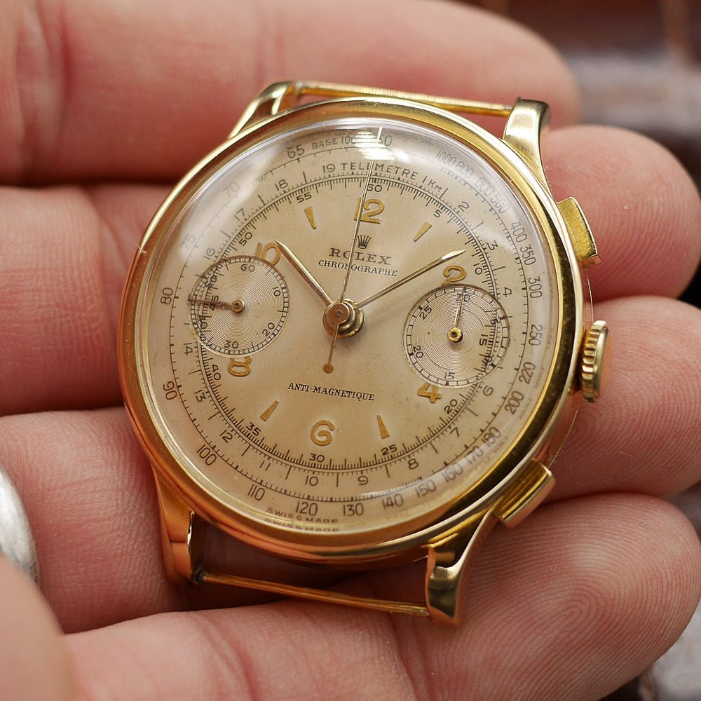 Rolex Chronograph Antimagnetic, Ref 2508 in Pink Gold, Circa 1950 - Pires - Mauboussin