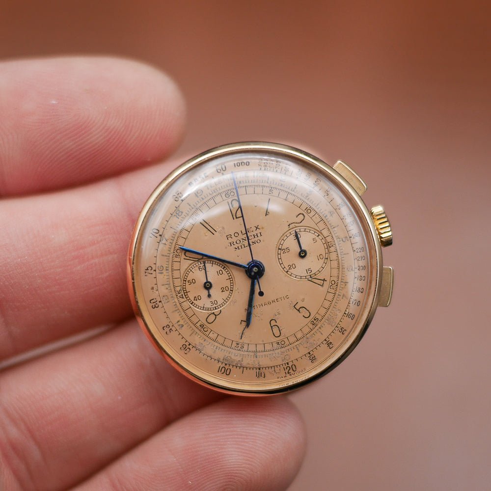 Rolex Chronograph Moneta, Ref 3233 in Pink Gold, Circa 1950 - Pires - Mauboussin