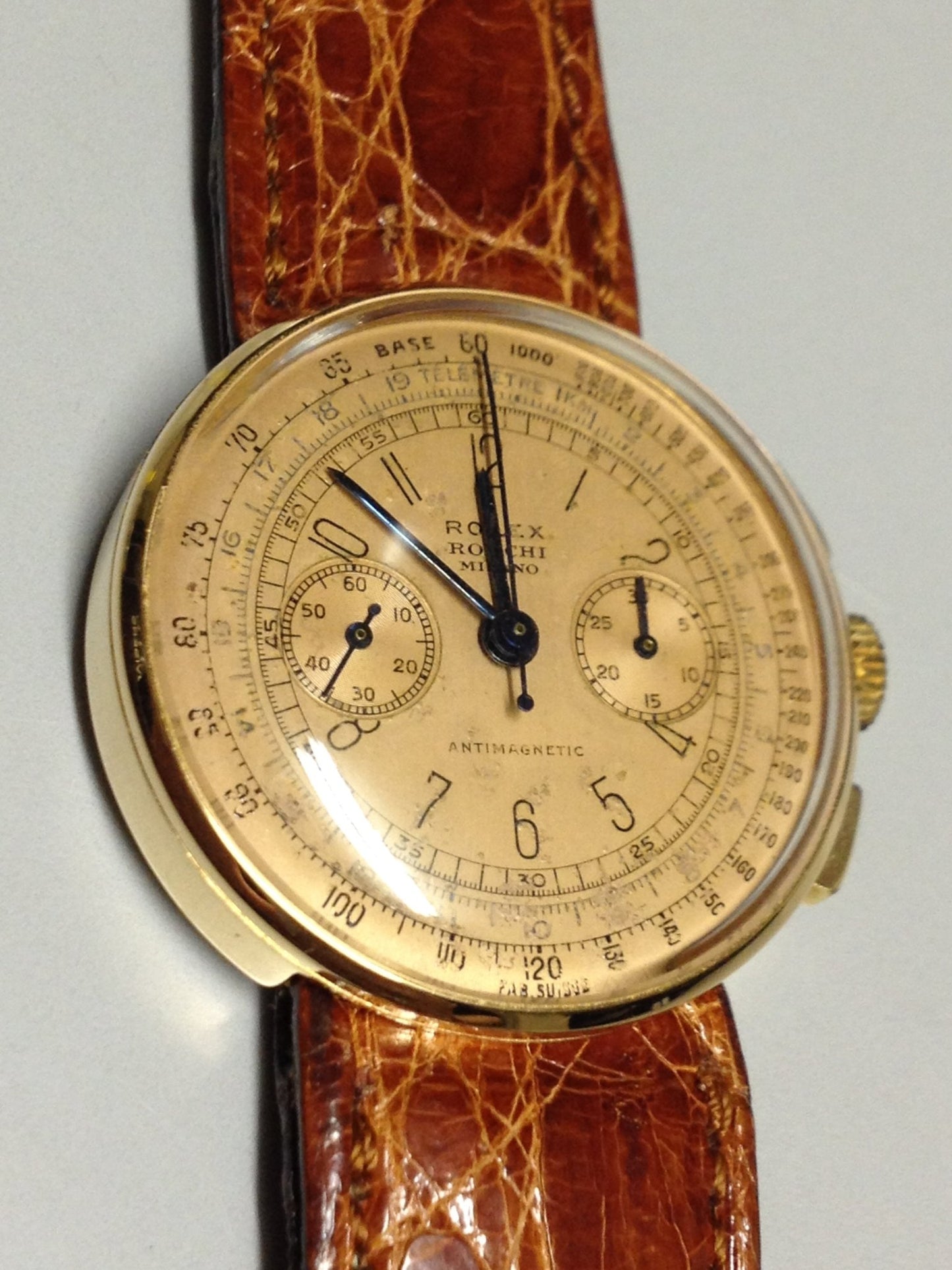 Rolex Chronograph Moneta, Ref 3233 in Pink Gold, Circa 1950 - Pires - Mauboussin