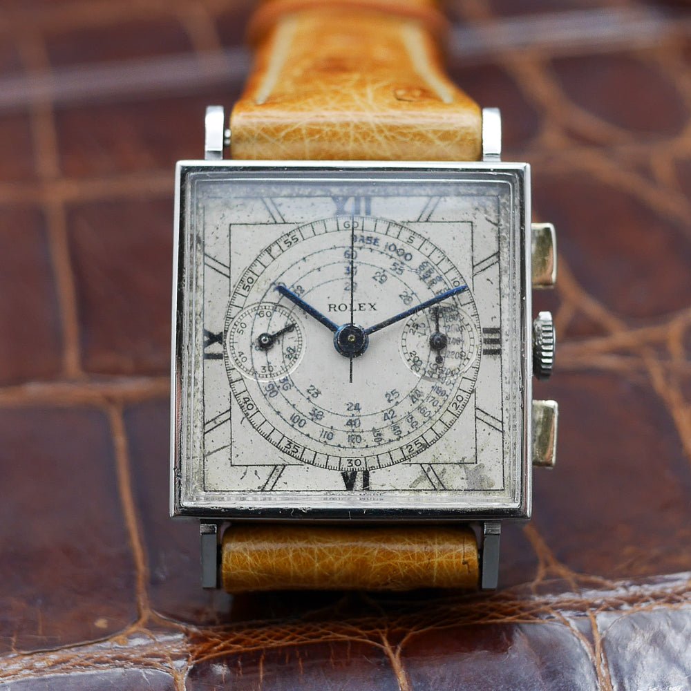Rolex Chronograph, Ref 3529 in Stainless steel, Circa 1930, front dial