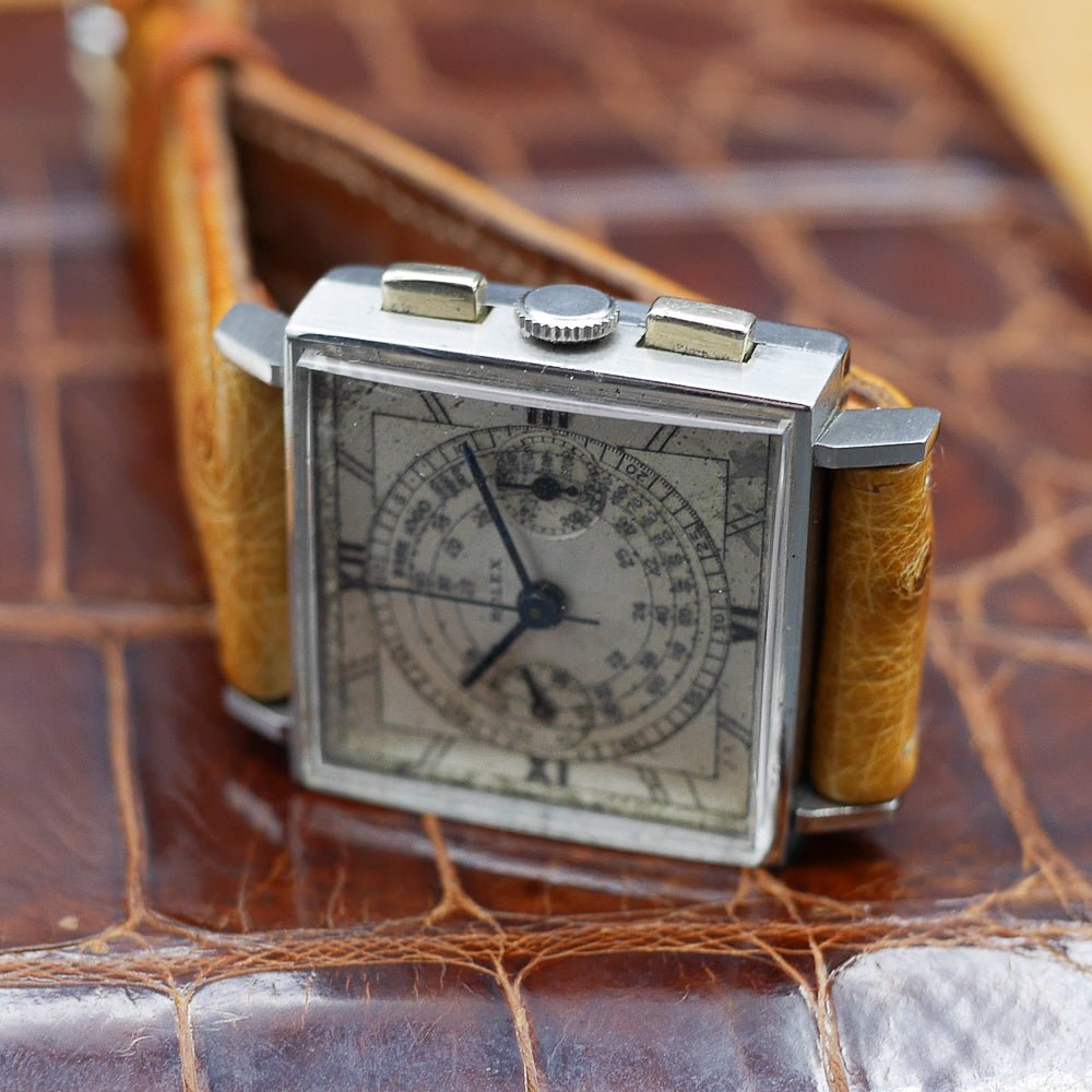 Rolex Chronograph, Ref 3529 in Stainless steel, Circa 1930.