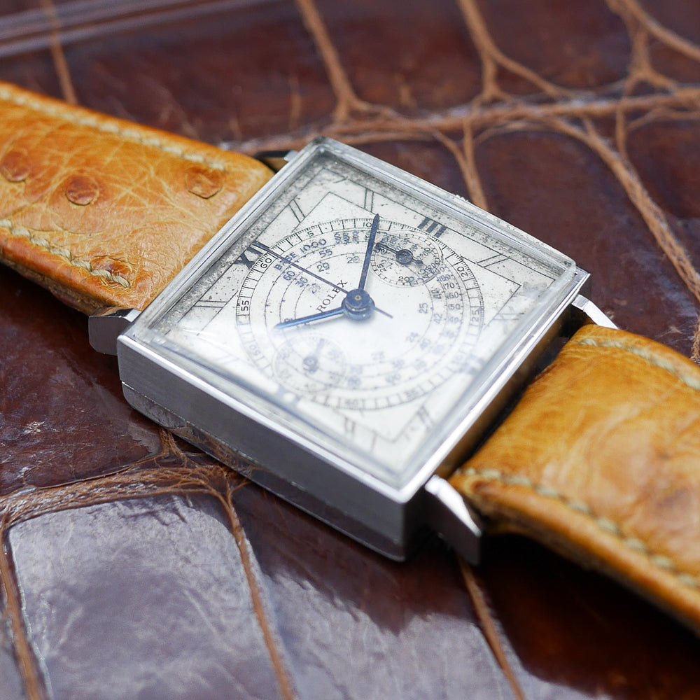 Rolex Chronograph, Ref 3529 in Stainless steel, Circa 1930.