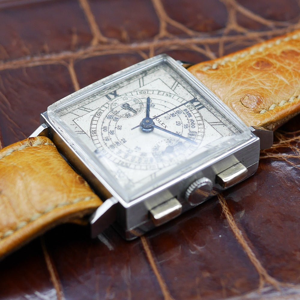 Rolex Chronograph, Ref 3529 in Stainless steel, Circa 1930.