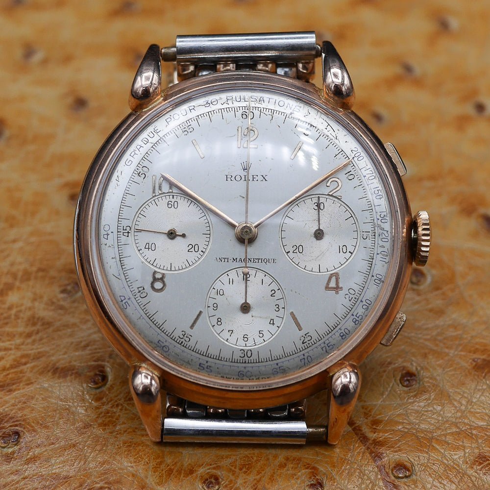 Rolex Chronograph Ref. 4313 Pink Gold & Steel, Circa 1940 - Pires - Mauboussin