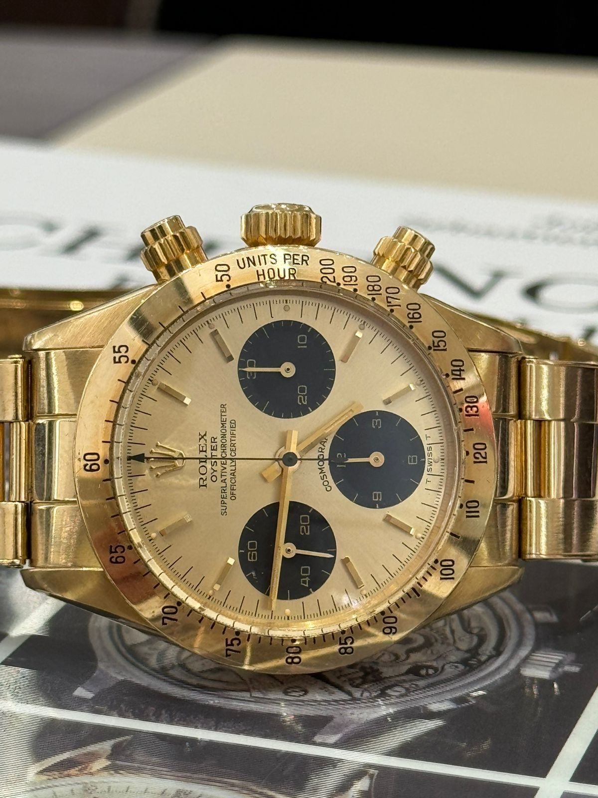 Vintage Rolex Cosmograph Daytona Ref. 6265 18k Gold, 1986