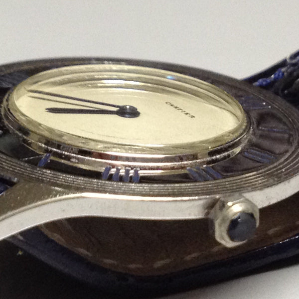 Cartier Rectangular Dress watch in White gold. Circa: 1960.