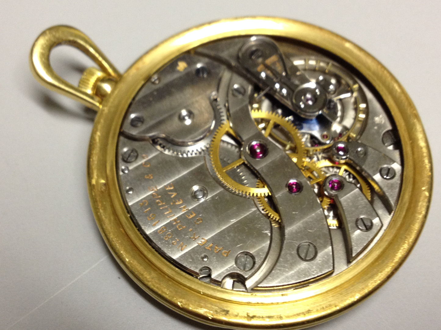 Vintage Patek Philippe pocket watch in yellow gold, circa 1940, featuring a small seconds subdial at 6 o’clock.