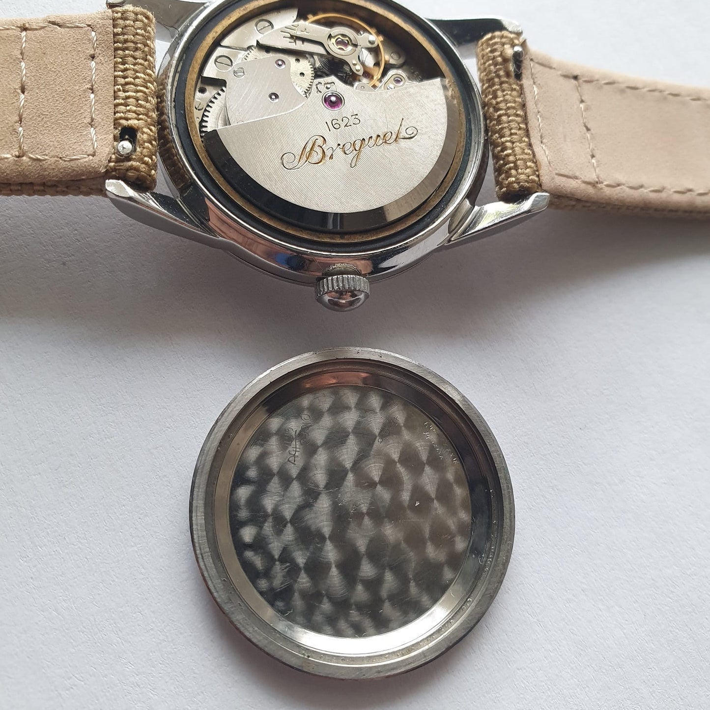 Breguet Automatic Screwed Back Case in Stainless Steel, from 1956