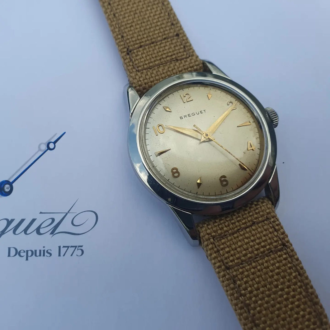 Breguet Automatic Screwed Back Case in Stainless Steel, from 1956