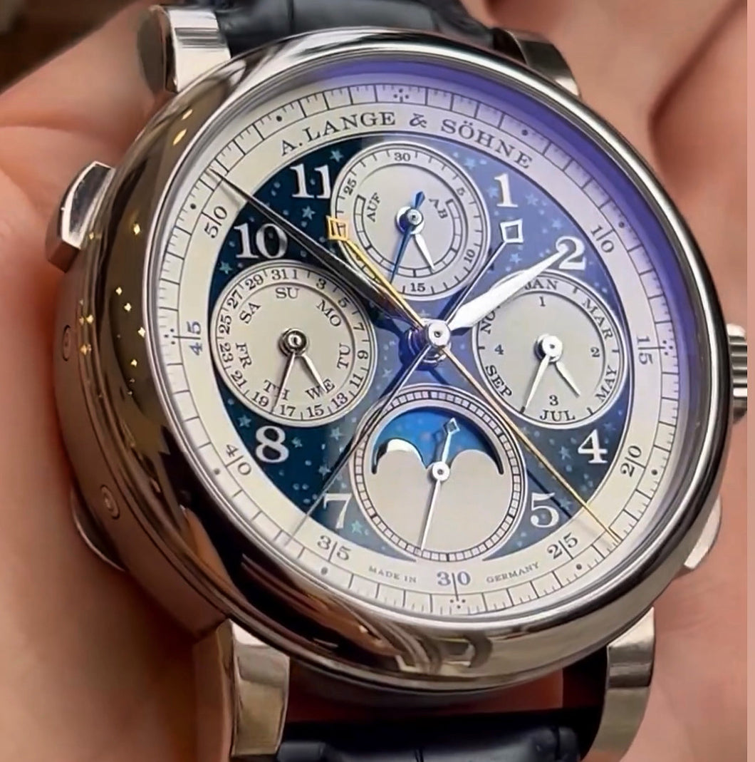 A. Lange & Söhne 1815 Rattrapante Split-Seconds Perpetual Calendar Chronograph REF:421.048FE Limited Edition of 20 pieces in White Gold Circa 2018