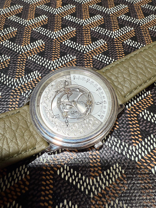 Audemars Piguet Star Wheel Ref. 25720.002 in platinum with rotating hour and minute display, elegant design. Circa 1992.