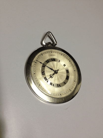 Cartier Pocket Watch in Platinum, 1930, 45mm Vintage Timepiece