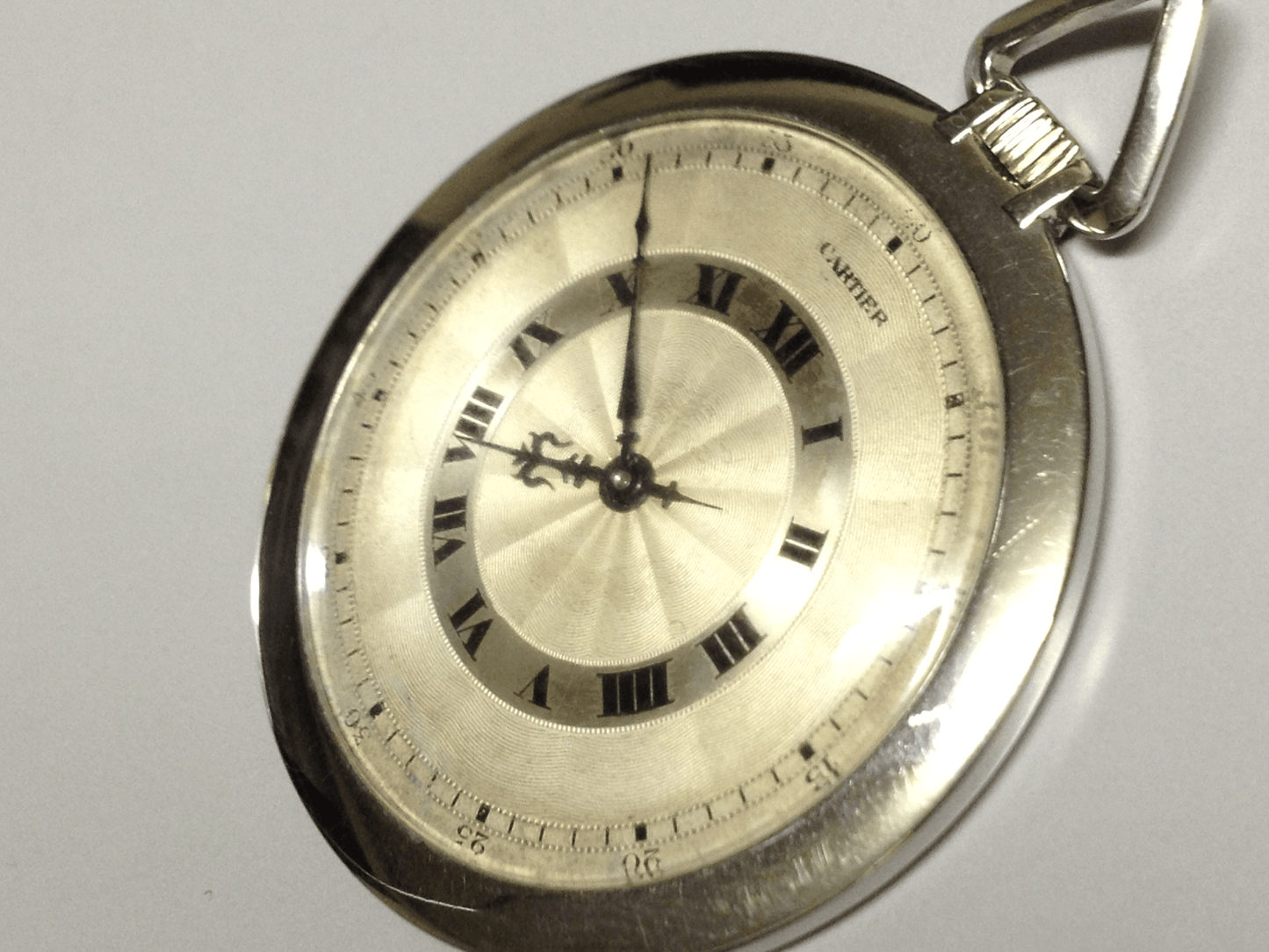 Cartier Pocket Watch in Platinum, 1930, 45mm Vintage Timepiece