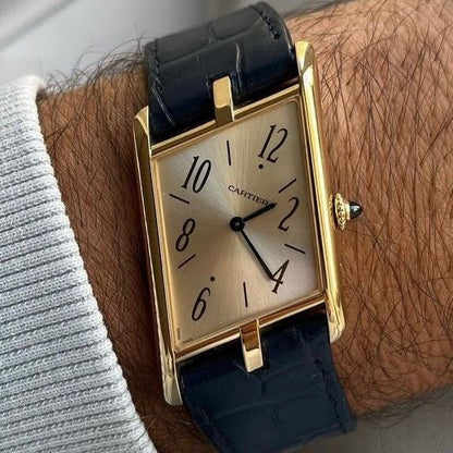 Cartier Tank Asymétrique REF: WGTA0044 in yellow gold, 2022. A refined and modern reinterpretation of a Cartier classic.