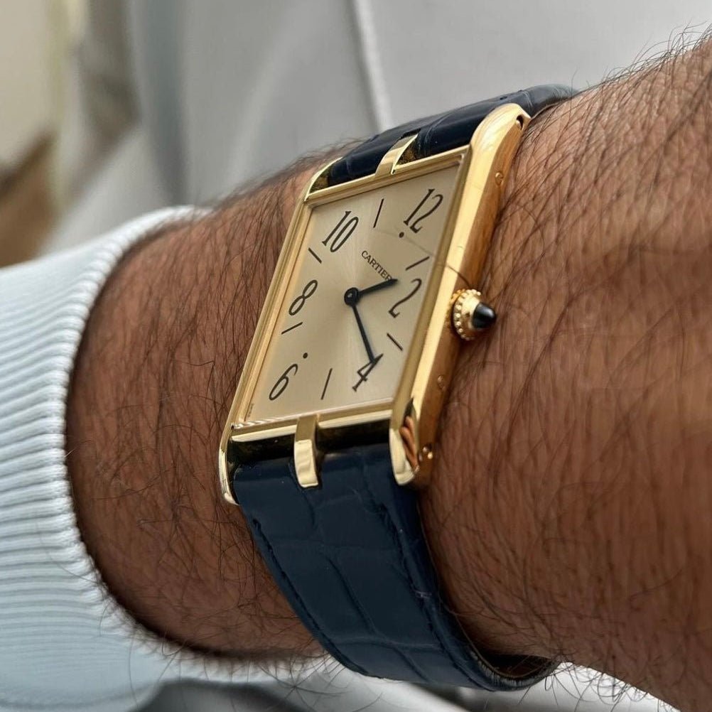 Cartier Tank Asymétrique REF: WGTA0044 in yellow gold, 2022. A refined and modern reinterpretation of a Cartier classic.