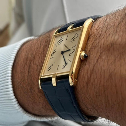 Cartier Tank Asymétrique REF: WGTA0044 in yellow gold, 2022. A refined and modern reinterpretation of a Cartier classic.