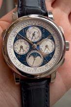 Load image into Gallery viewer, A. Lange &amp; Söhne 1815 Rattrapante Split-Seconds Perpetual Calendar Chronograph REF:421.048FE Limited Edition of 20 pieces in White Gold Circa 2018
