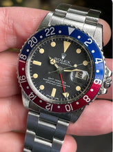 Load image into Gallery viewer, Rolex GMT Master REF:1675 in Stainless Steel from 1979
