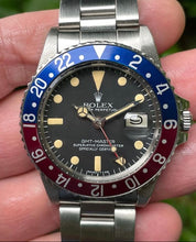 Load image into Gallery viewer, Rolex GMT Master REF:1675 in Stainless Steel from 1979
