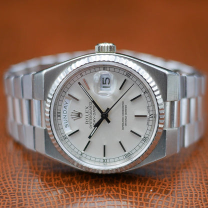 Rolex Oyster Quartz Day Date Ref: 19019 in White gold. Circa: 1988.