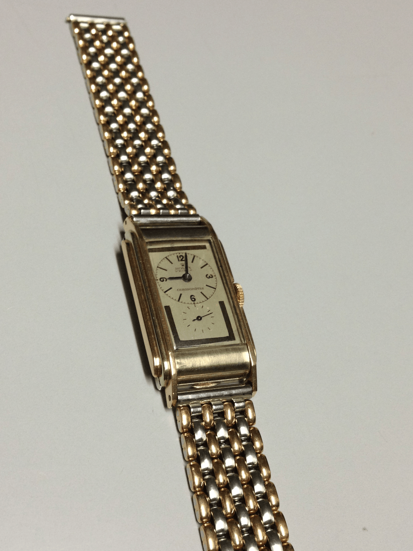 Rolex Prince Chronometer Ref: 1527 in White and Pink gold 14kt. Circa: 1935.