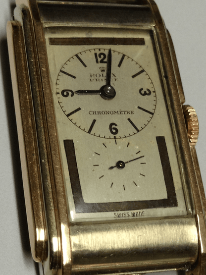 Rolex Prince Chronometer Ref: 1527 in White and Pink gold 14kt. Circa: 1935.