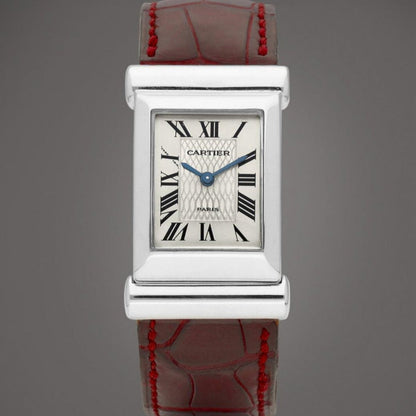 Cartier Driver Watch REF: W1523156 in white gold from the prestigious CPCP collection, 1997, featuring a distinctive design for automobile enthusiasts.