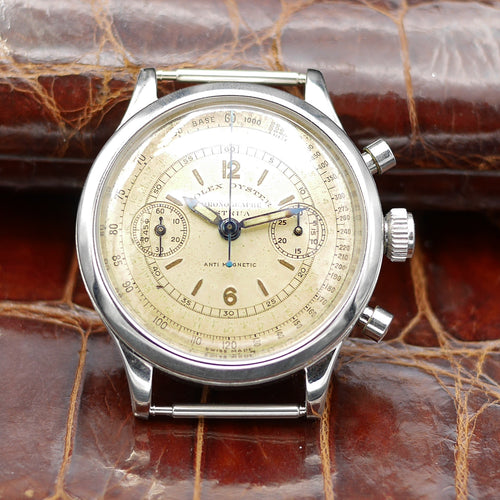 Rolex Oyster Chronograph Ref:3525 in stainless steel. Circa:1940